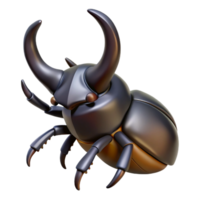 harmonious mesmerizing A rhinoceros beetle, horns prominent. NO BACKGROUND with Transparent Background. artisan png