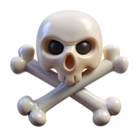 immaculate futuristic Skull and Crossbones, pirate symbol, danger and death, NO BACKGROUND with Transparent Background. perfect clarity png