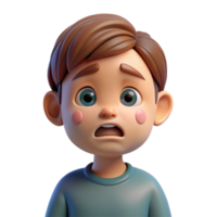 energetic sumptuous Sad child, tears in eyes, NO BACKGROUND with Transparent Background. premium png