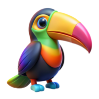 gorgeous melancholic creative A colorful image of a toucan NO BACKGROUND with Transparent Background. fine detail png