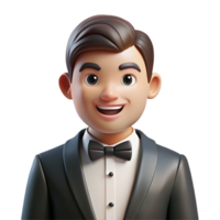 fascinating traditional Groom in a tuxedo, NO BACKGROUND with Transparent Background. luxury png