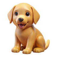 glorious reflective minimalist A playful Golden Retriever puppy, sitting, NO BACKGROUND with Transparent Background. professional png