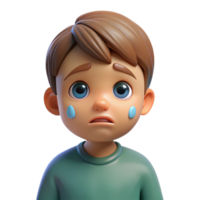 impressive harmonious gothic Sad child, tears in eyes, NO BACKGROUND with Transparent Background. luxury png