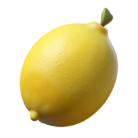 inspired vintage A single, ripe lemon. NO BACKGROUND with Transparent Background. perfect clarity png