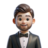 nostalgic wonderful Groom in tuxedo NO BACKGROUND with Transparent Background. flawless png