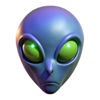 impressive reflective rustic Alien mask with glowing eyes. NO BACKGROUND with Transparent Background. crisp png