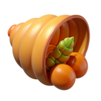 glorious passionate organic Cornucopia, horn of plenty, NO BACKGROUND with Transparent Background. exclusive png