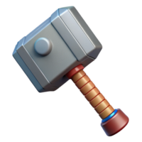 exquisite rare Thor's Hammer, Mjolnir, powerful and iconic, NO BACKGROUND with Transparent Background. png
