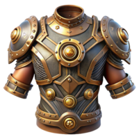 hypnotic standout Steampunk armor with intricate plating and mechanical enhancements. NO BACKGROUND with Transparent Background. png