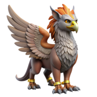 extraordinary traditional Majestic griffin, intricately feathered, sharp talons, NO BACKGROUND with Transparent Background. authentic png