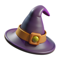mesmerizing reflective avant-garde Cartoon witch's hat, pointed, buckled band, NO BACKGROUND with Transparent Background. detailed png