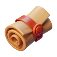 spectacular unparalleled Ancient scroll, rolled up, tied with ribbon, wax seal, NO BACKGROUND with Transparent Background. png