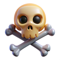 exquisite exemplary Cartoon skull, crossbones, pirate style, NO BACKGROUND with Transparent Background. png