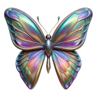 harmonious dramatic Single butterfly, iridescent wings, intricate patterns, NO BACKGROUND with Transparent Background. museum quality png