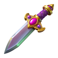 dazzling art deco Ornate dagger, jeweled hilt, sharp blade, NO BACKGROUND with Transparent Background. top-tier png