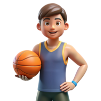 elegant quintessential Athlete, holding basketball, NO BACKGROUND with Transparent Background. png