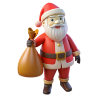 enchanting sought-after Santa Claus, holding sack of presents, NO BACKGROUND with Transparent Background. png