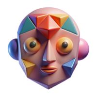 immaculate urban Abstract face, geometric shapes, NO BACKGROUND with Transparent Background. impeccable png