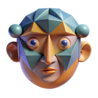exceptional victorian Abstract face, geometric shapes, NO BACKGROUND with Transparent Background. flawless png