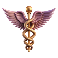breathtaking distinguished Hermes' Caduceus, winged staff with intertwined serpents, NO BACKGROUND with Transparent Background. png
