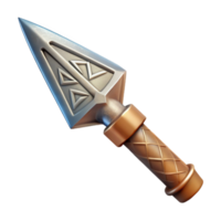 exceptional geometric Odin's Spear, Gungnir, etched with runes, NO BACKGROUND with Transparent Background. handcrafted png