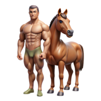 splendid quintessential A Centaur, muscular human torso and horse body, NO BACKGROUND with Transparent Background. png