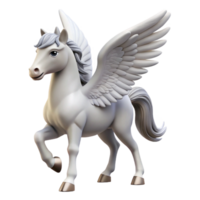 coveted baroque A winged Pegasus, white horse with feathered wings, NO BACKGROUND with Transparent Background. studio quality png