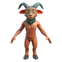 dramatic mysterious avant-garde A Satyr, humanoid with goat legs and horns, NO BACKGROUND with Transparent Background. high quality png