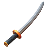 nostalgic exquisite A Japanese Katana, curved, single-edged sword, NO BACKGROUND with Transparent Background. refined png