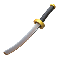 ethereal radiant A Japanese Katana, curved, single-edged sword, NO BACKGROUND with Transparent Background. luxury png