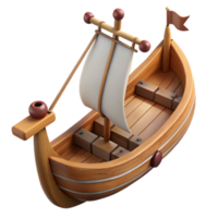 spectacular distinguished A Viking Longship, wooden warship with oars, NO BACKGROUND with Transparent Background. png