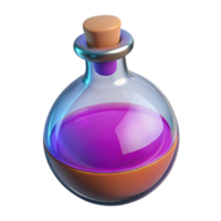 hipnótico urbano uma poção garrafa, preenchidas com uma colorida líquido, não fundo com transparente fundo. elite png
