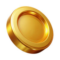 gorgeous distinguished A single Gold Coin, gleaming and circular, NO BACKGROUND with Transparent Background. png
