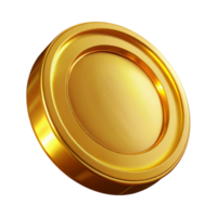 magnificent peaceful organic A single Gold Coin, gleaming and circular, NO BACKGROUND with Transparent Background. handcrafted png