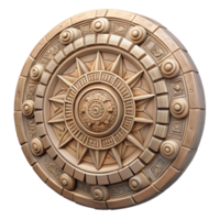 gorgeous dreamy baroque A Mayan Calendar, circular stone carving, NO BACKGROUND with Transparent Background. professional png