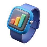 dramatic harmonious nordic Smartwatch displaying fitness tracking data, NO BACKGROUND with Transparent Background. premium png