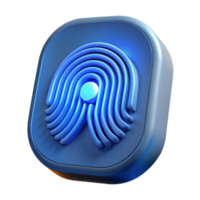 radiant signature Fingerprint scanner illuminated with blue light, NO BACKGROUND with Transparent Background. png