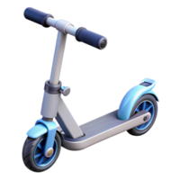 whimsical fascinating Electric scooter with folded handlebars, NO BACKGROUND with Transparent Background. 8K png