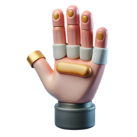 captivating playful vintage 3D printed prosthetic hand, NO BACKGROUND with Transparent Background. detailed png