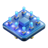 pristine dynamic surreal Circuit board with glowing LEDs, NO BACKGROUND with Transparent Background. professional png