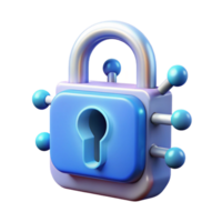 acclaimed rustic Cybersecurity lock icon hologram, NO BACKGROUND with Transparent Background. high quality png