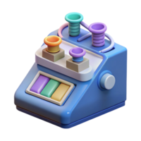 impressive playful organic DNA sequencing machine analyzing genetic code, NO BACKGROUND with Transparent Background. original png