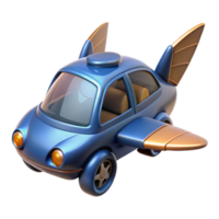 exquisite dynamic traditional Flying car with retractable wings, NO BACKGROUND with Transparent Background. authentic png