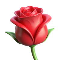 gorgeous joyful surreal Single red rose bud NO BACKGROUND with Transparent Background. flawless png