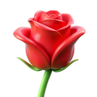 playful striking Single red rose bud NO BACKGROUND with Transparent Background. flawless png