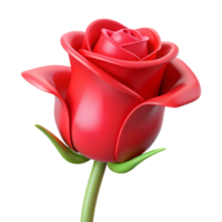 magnificent memorable Single red rose bud NO BACKGROUND with Transparent Background. png