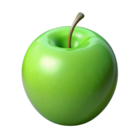 magnificent dynamic urban Single perfect green apple NO BACKGROUND with Transparent Background. fine detail png