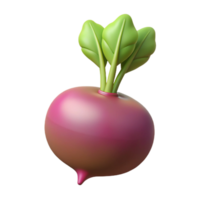distinguished vintage Single radish with leaves NO BACKGROUND with Transparent Background. precision png