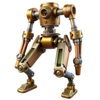 intense sumptuous Steampunk robotic leg with articulated joints and exposed pistons. NO BACKGROUND with Transparent Background. exclusive png