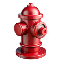 elegant distinguished A classic, shiny red fire hydrant, NO BACKGROUND with Transparent Background. png